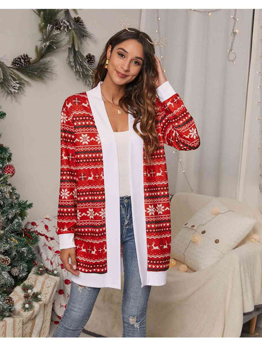 Cardigan de Noël ouvert sur le devant