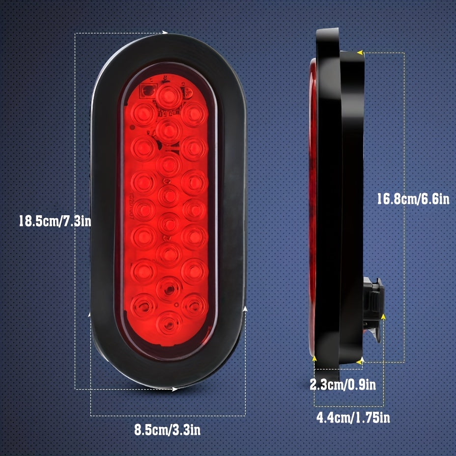 1PCS Red Waterproof Trailer Tail Light - Flush Mount Grommets Plugs & Mounting Brackets - Perfect for RV, Truck & More!