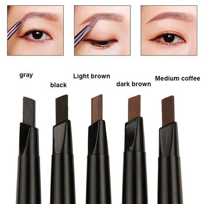 5 Colors Natural Makeup Eyebrow Pencil - Double Heads, Waterproof & Long-Lasting - Easy Ware Eyebrow Pen With Brush