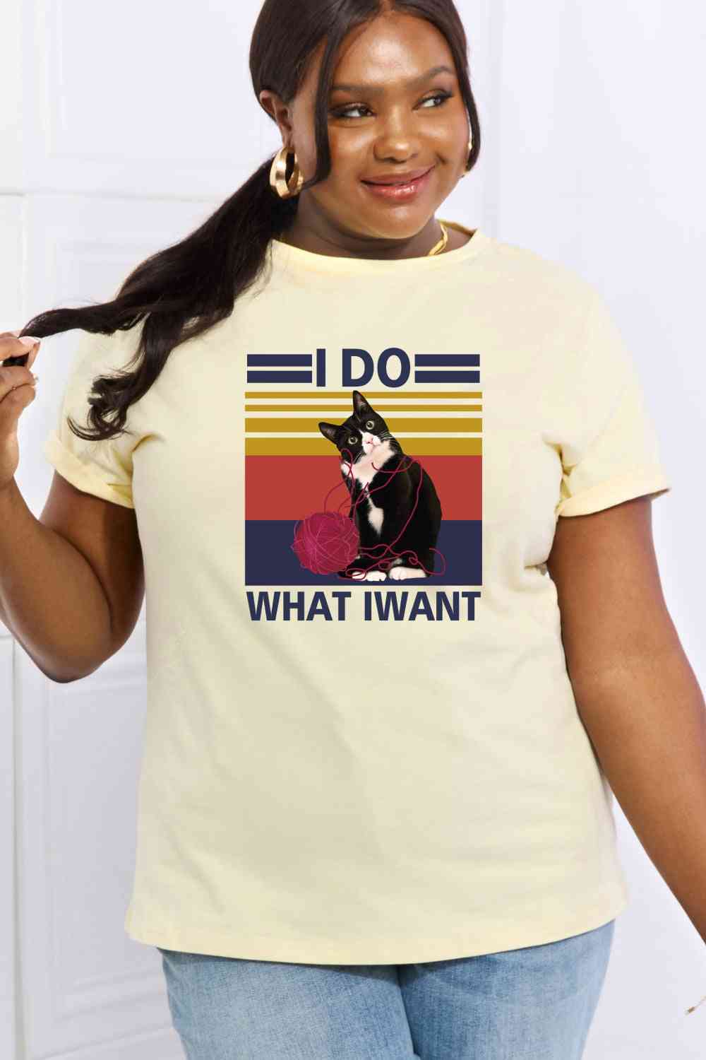 Simply Love Full Size I DO WHAT I WANT Graphic Cotton Tee