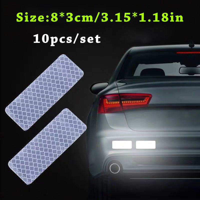 10pcs/Set Car Truck Bumper Safety Reflective Warning Strips - Night Driving Secure Reflector Sticker for Auto Exterior Decals & Car Styling