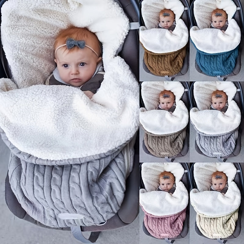 Warm and Cozy Baby Fleece Sleeping Bag - Soft and Comfortable Knitted Wool Trolley Sleeping Bag for Infants