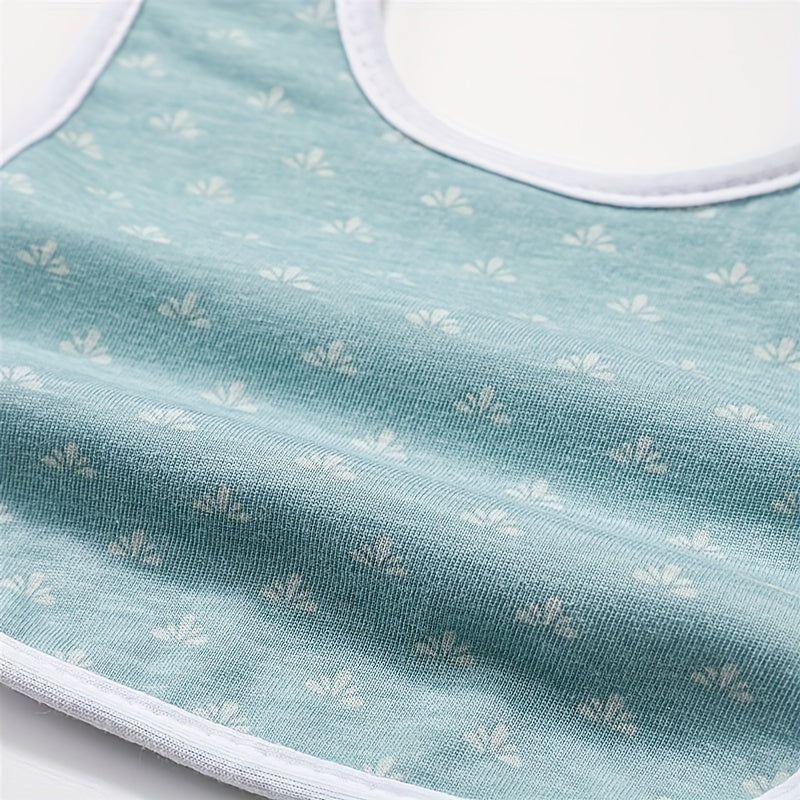 5pcs Waterproof Baby Bibs with Three-Layer Design for Drooling and Teething - Soft and Breathable Cotton Fabric - Bottom Waterproof Cloth for Feeding and Teething - Protects Clothes and Skin from Spills and Stains