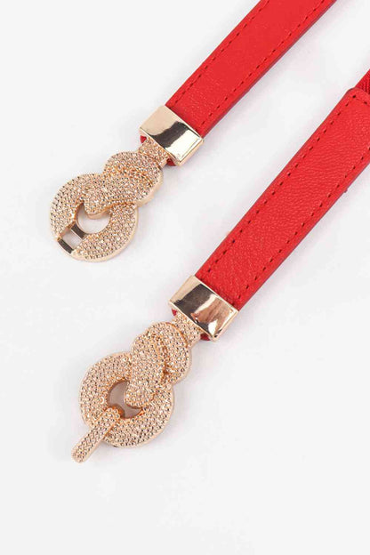 Zinc Alloy Buckle PU Leather Belt