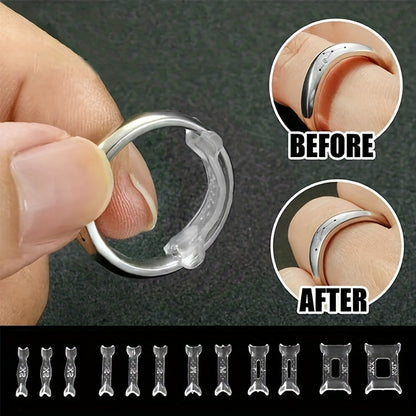 12pcs Invisible Ring Size Adjuster - Fits Any Ring Size - Ring Guard Spacer Rings Resizer Wedding Accessories