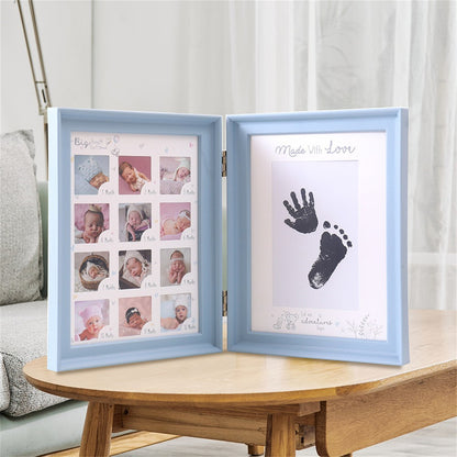 100 Days Anniversary Table Filler Photo Frame - Capture Your Newborn's Hand & Foot Prints!