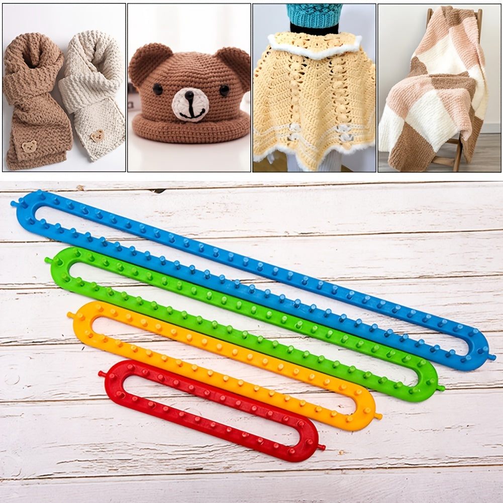 1Set Rectangle DIY Knitting Loom Scarf Sweater Hat Shawl Stitching Knit Sewing Tools Handmade Craft Weaving Braiding Tool