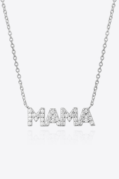 Collier en argent sterling 925 avec zircons MAMA