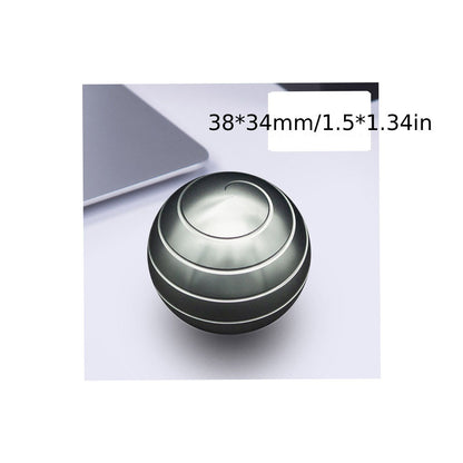 1pc Adult Desktop Stress Relief Metal Toy Aluminum Alloy Decompression Hypnosis Rotary Gyro Fingertip Toy Kinetic Round Spinner Gift