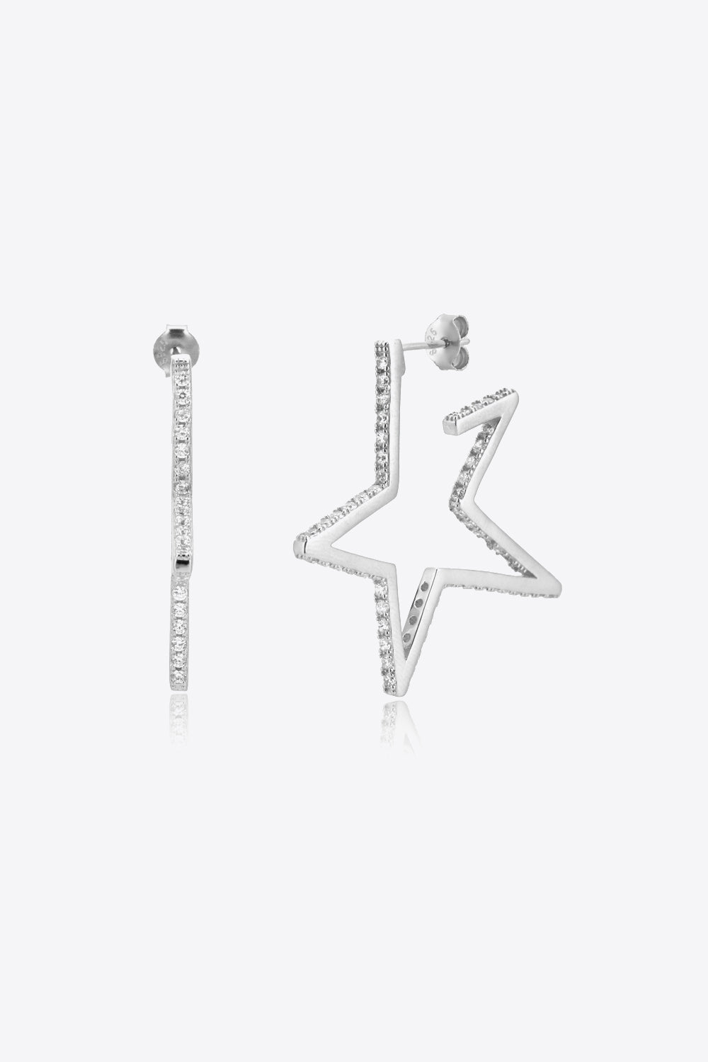 Boucles d'oreilles étoile en argent sterling 925 avec zircon