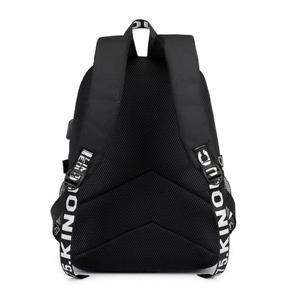 2022 Explosive King & Queen Street Print Backpack: USB Rechargeable Leisure School Bag for Youth