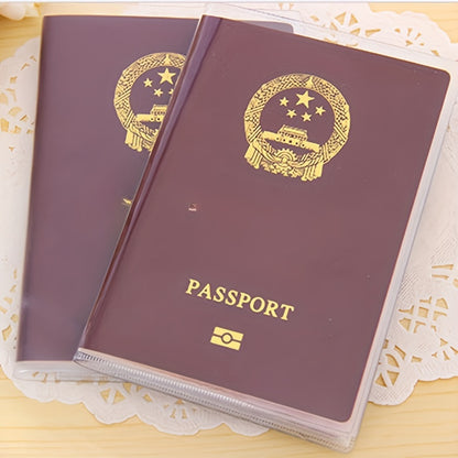 1pc Frosted Transparent Travel Passport Holder Passport Protector Travel Accessories