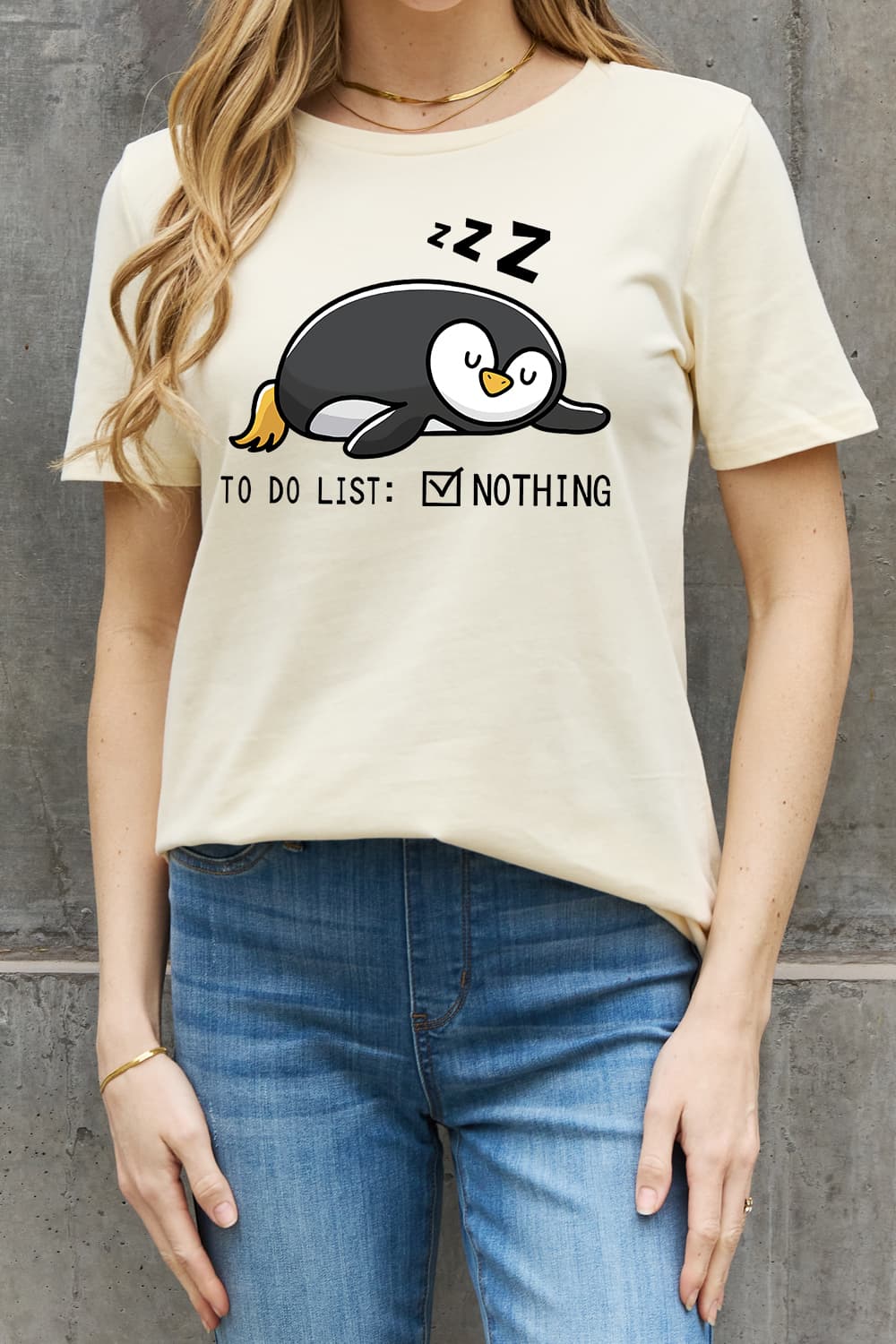 Simply Love Full Size TO DO LIST NOTHING Graphic Cotton Tee