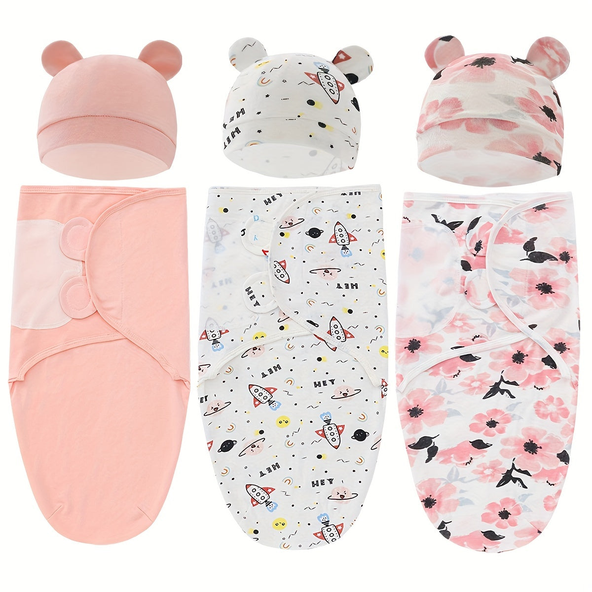 The Perfect Swaddling Solution for Newborns: 1 Set of Small & Medium-Sized Swaddling Sleeping Bags for 0-6 Months!