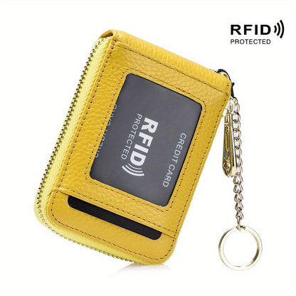 Porte-cartes de crédit RFID élégant – Portefeuille multi-compartiments avec étui à cartes simple à fermeture éclair 