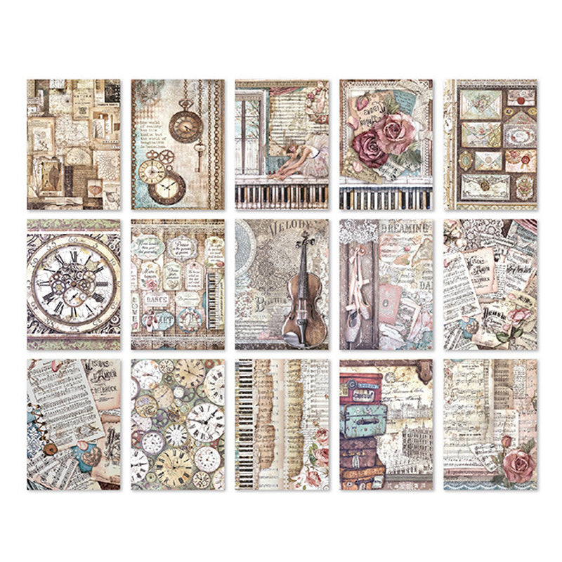 30pcs of Vintage Flower Character Scrapbook Paper - Perfect for Crafting & Hand Accounts!