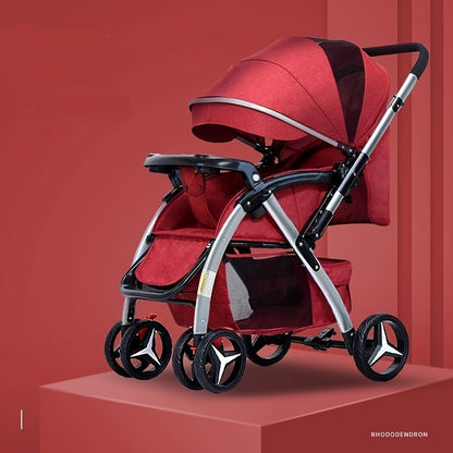 The Ultimate Four-Season Baby Stroller: Foldable, Reclining, and Large Space for Comfort!