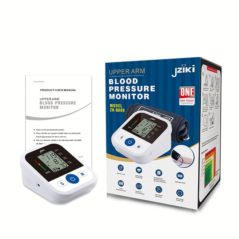 99 Memory-Function Digital Blood Pressure Monitor - Automatic Upper Arm BP Machine With Cuff - Large LCD, No Battery Needed!