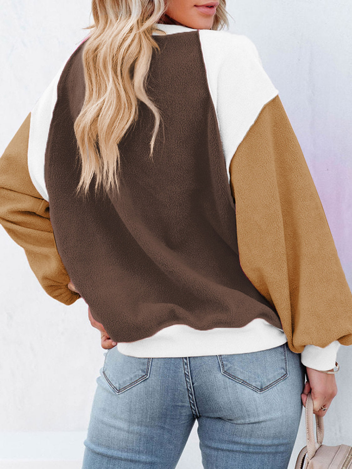 Color Block Exposed Seam Sweatshirt