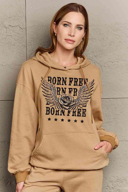 Simply Love Simply Love Full Size BORN FREE Graphic Hoodie