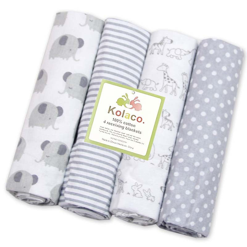 4pcs Cotton Receiving Newborn Baby Supersoft Blanket 29.92x29.92inch