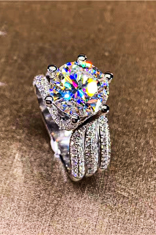 Bague à trois couches moissanite de 3 carats