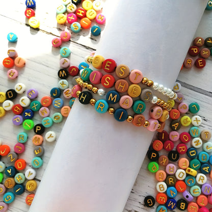 1000pcs Colorful Acrylic Alphabet Beads - Perfect for DIY Jewelry Making & Birthday Gifts!