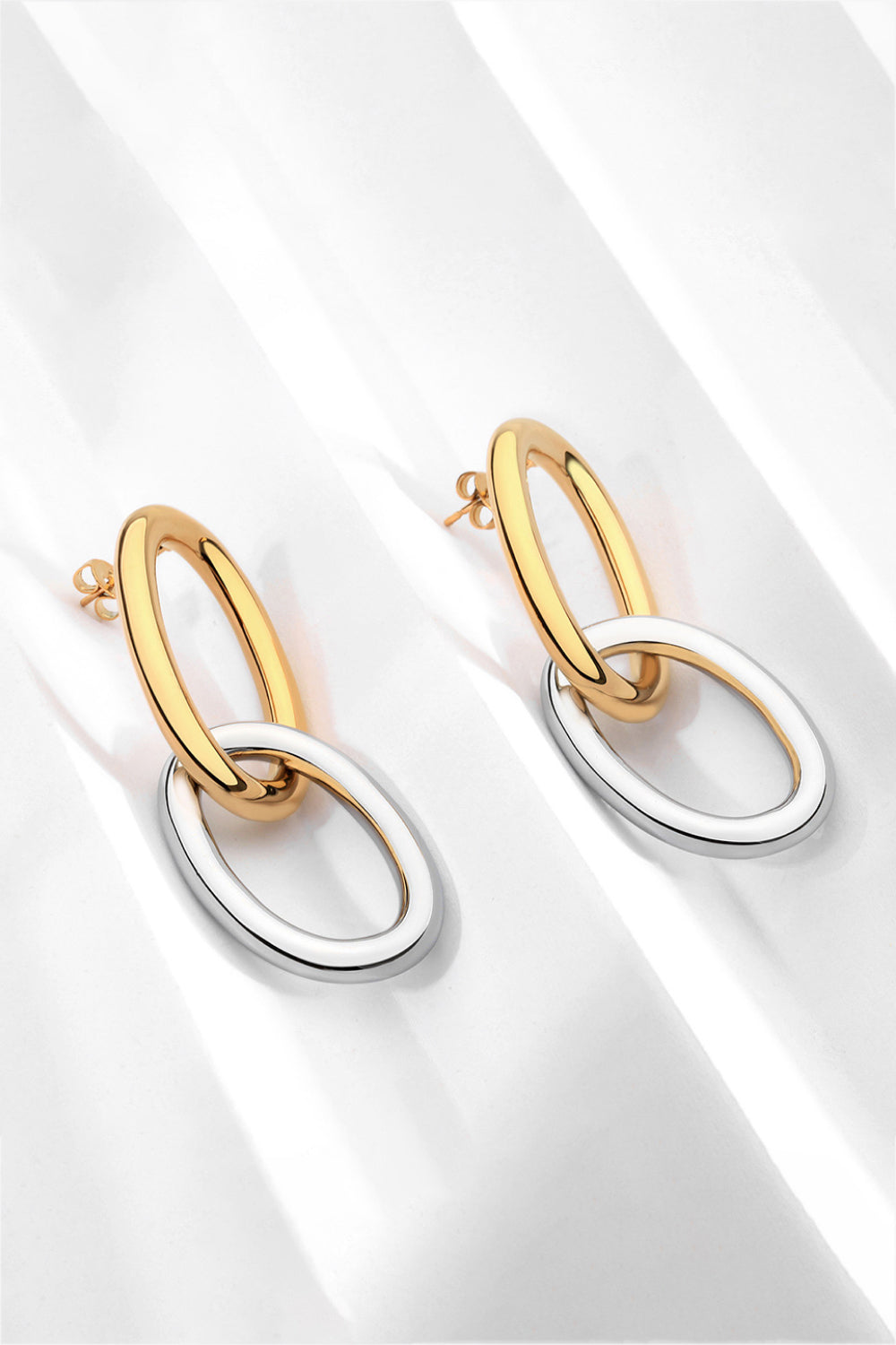 Two-Tone Double Hoop Earrings