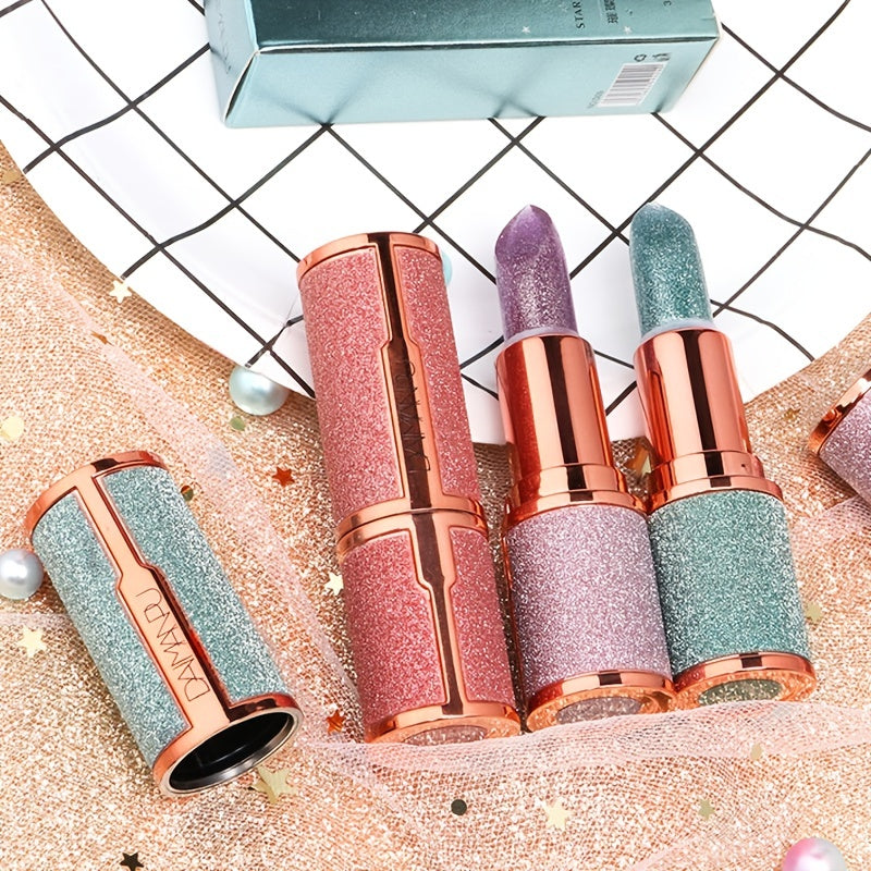 Waterproof Long-Lasting Matte Velvet Liquid Lipstick with Glitter and Color-Changing Temperature Effect