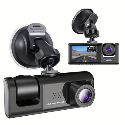 2-In-1 1080P Dash Cam For Cars: IR Night Vision, Loop Recording, 2 IPS Screen - Car DVR Camera