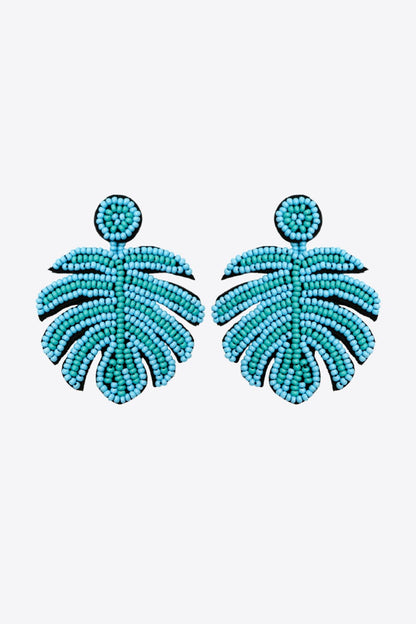 Beaded Banana Leaf Earrings