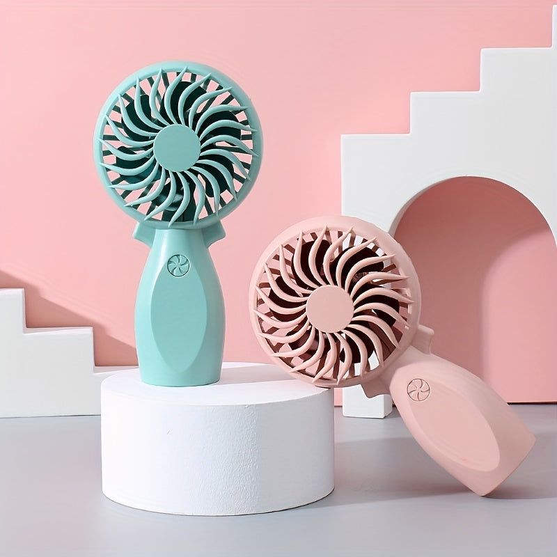 Stay Cool On The Go: Handheld Mini Fan with USB Charging, Compact Design & Powerful Wind