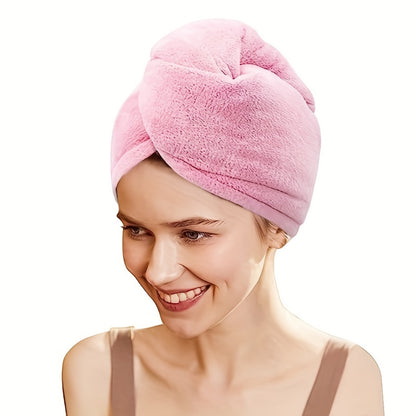 2pcs Microfiber Hair Towel Wrap With Button Single Layer Hair Drying Towel Shower Bath Hair Cap For Long Thick Short Hair