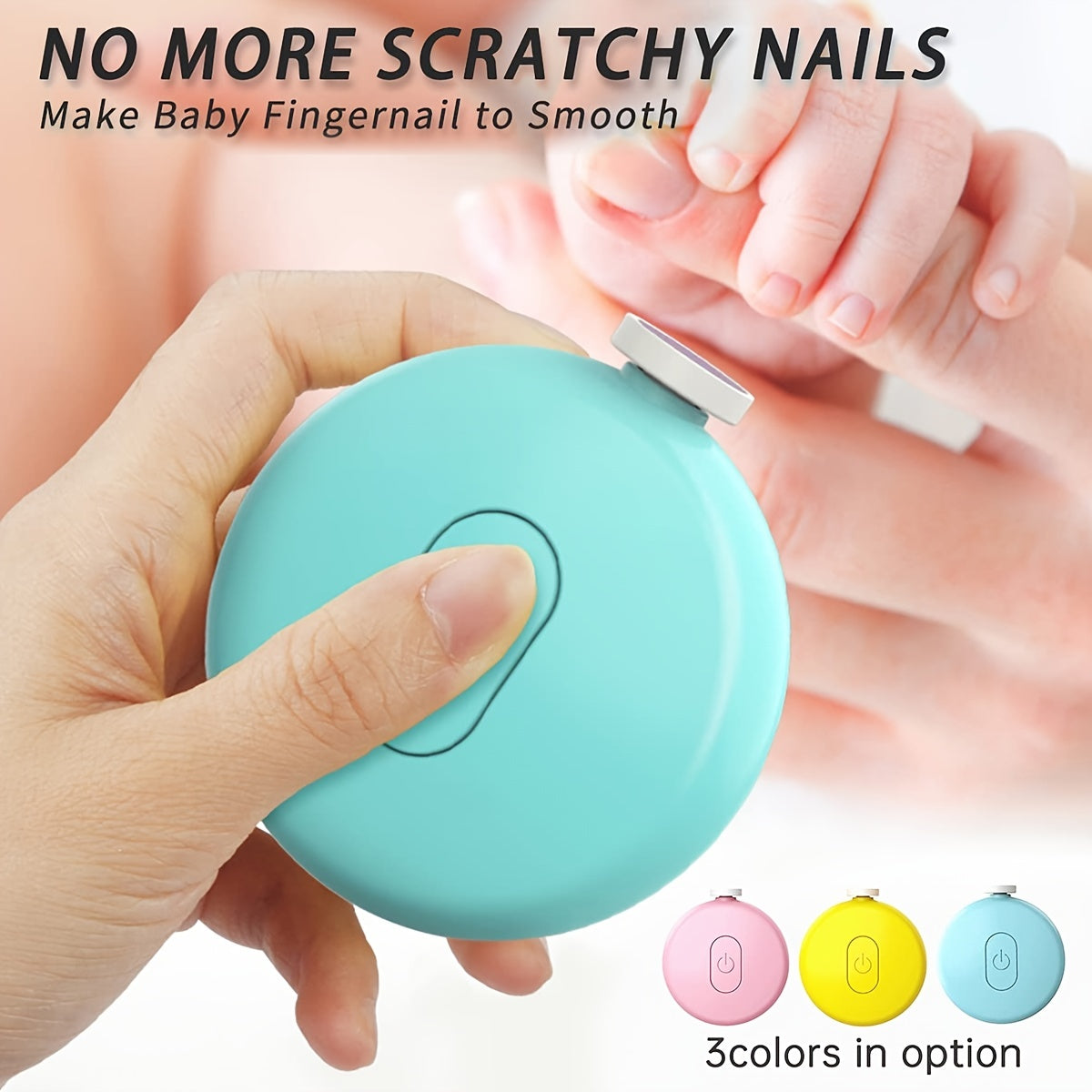 Coupe-ongles pour bébé – Sûr et facile à utiliser avec têtes de meulage remplaçables – Conception ergonomique à faible bruit pour nourrissons, enfants et adultes 