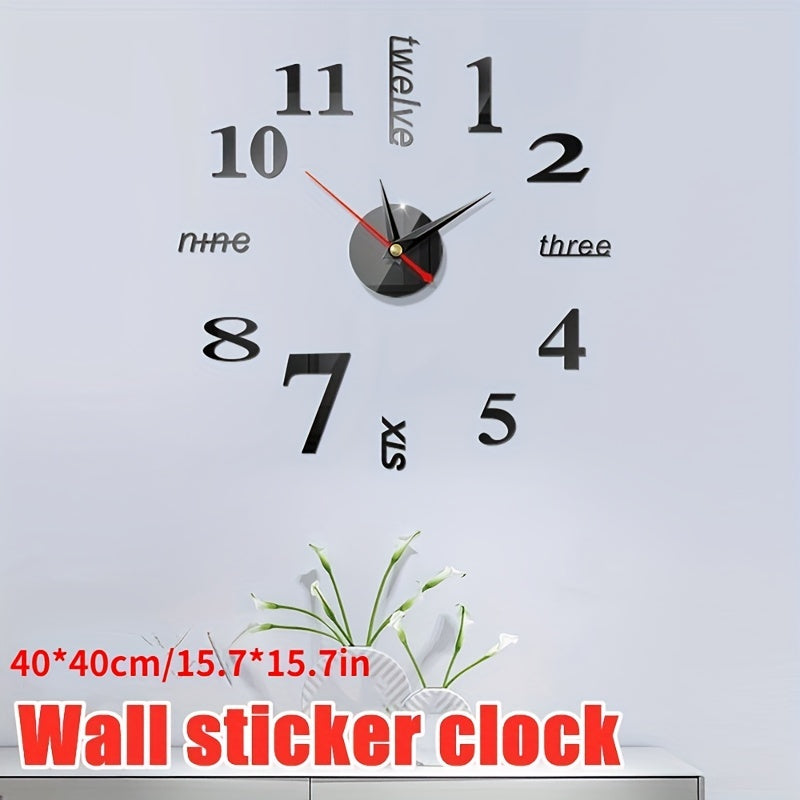 Reloj de pared DIY con superficie de espejo 3D único: ¡decoración perfecta para la habitación de la oficina en el hogar para un nuevo hogar! 