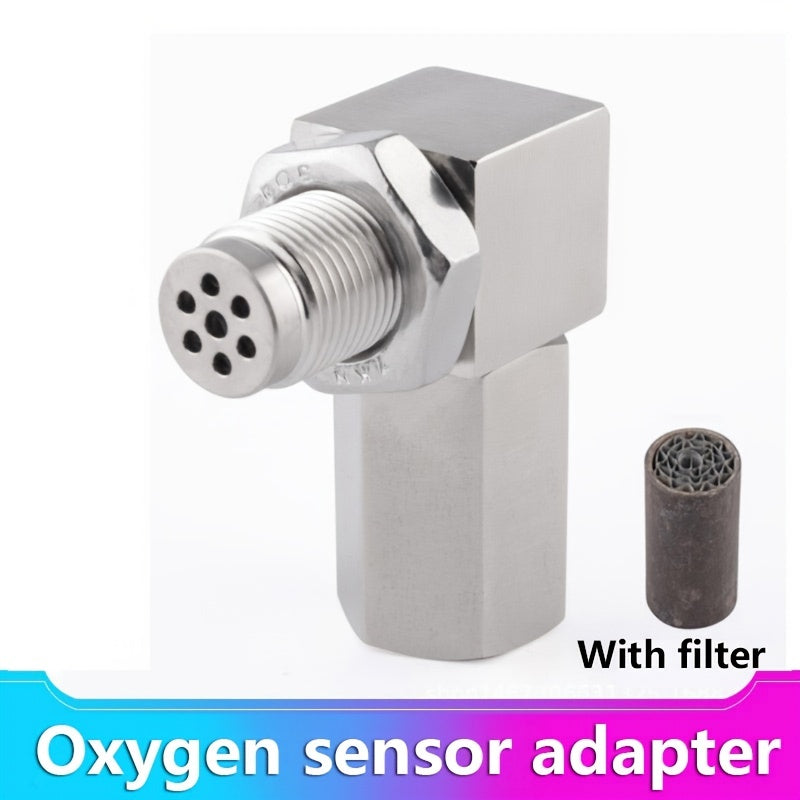 Automobile Refitting Oxygen Sensor Connector, 90 Degree Conversion Adapter Gasket Exhaust Pipe L-type M18 * 1.5