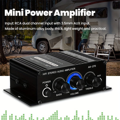 400W Mini Power Amplifier: Get Crystal Clear Audio with 2.0 Stereo Sound for Home/Car Theater System