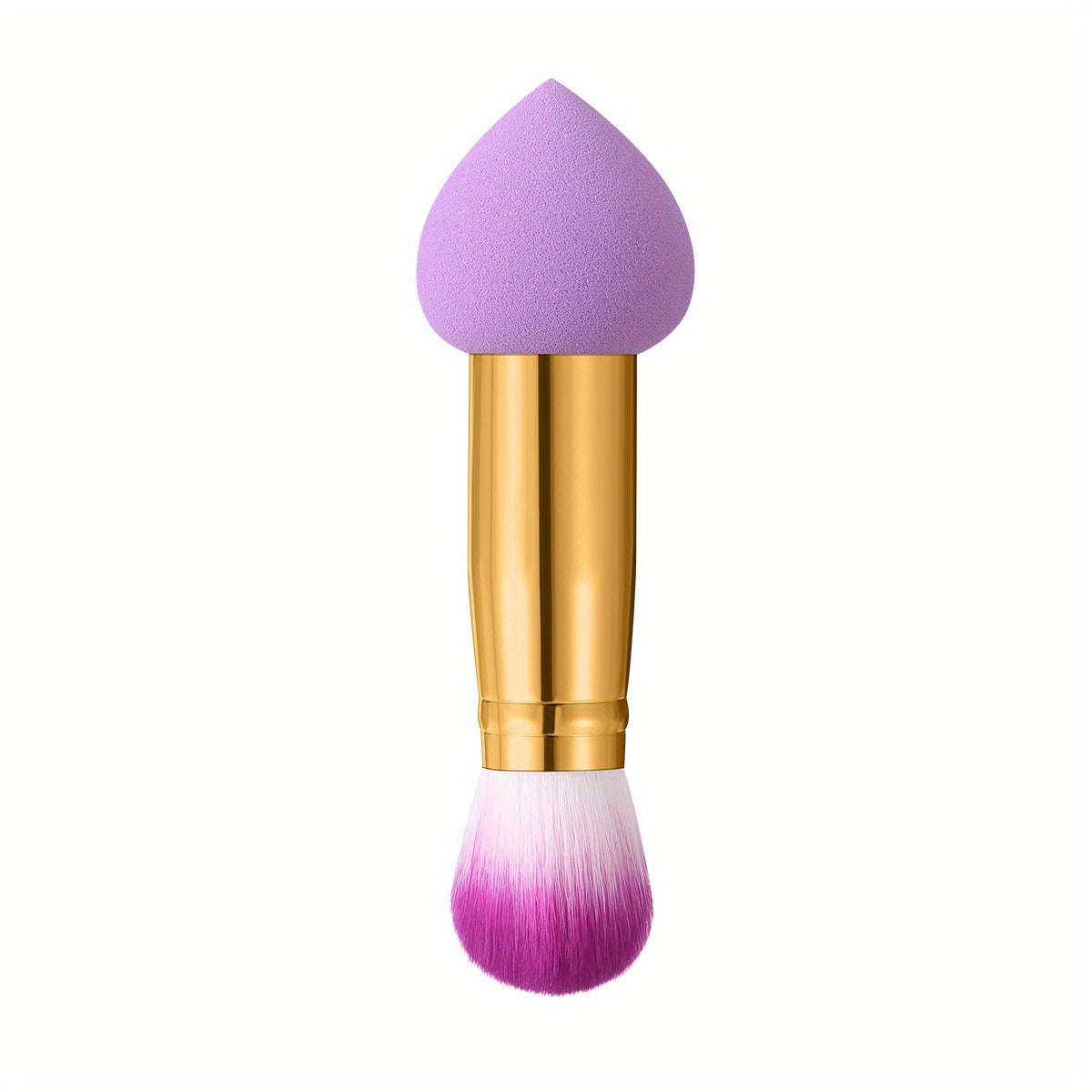 3pcs Foundation Blending Face Brushes With Two Heads Professional Soft Makeup Sponge Fluffy Blusher Brush For Women Beauty, Purple