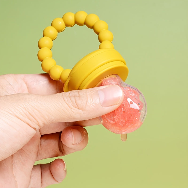 Ensemble tétine et anneau de dentition pour bébé – Morsure de fruits et légumes, artefact de complément alimentaire et bâton molaire – Protège-main en silicone pour votre tout-petit ! 