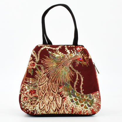 Women's Canvas Tote Bag - Sequin Embroidery Handbag - Stand Out in Style!