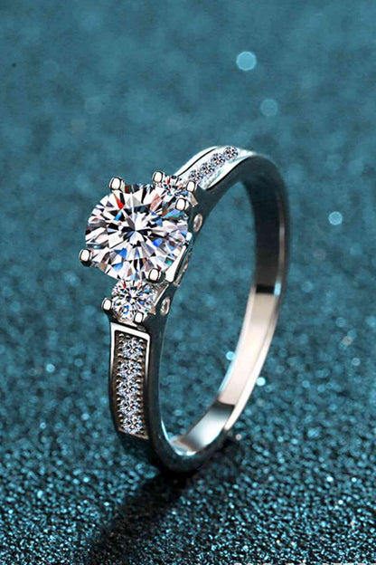 Bague plaquée rhodium Moissanite Lucky Charm