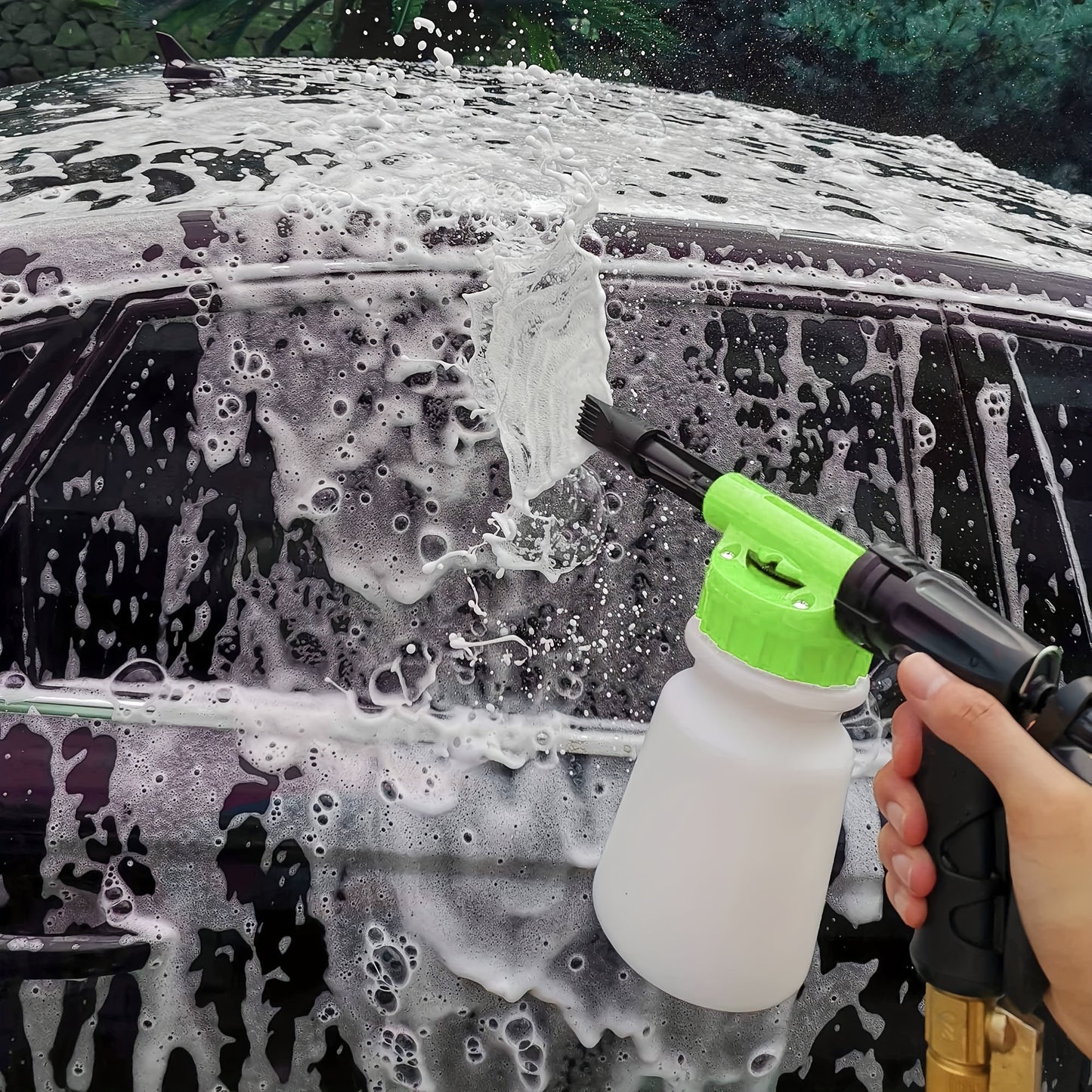 Adjustable Foam Cannon for Garden Hose - Easy to Use and Convenient for Car Washing and Soap Spraying