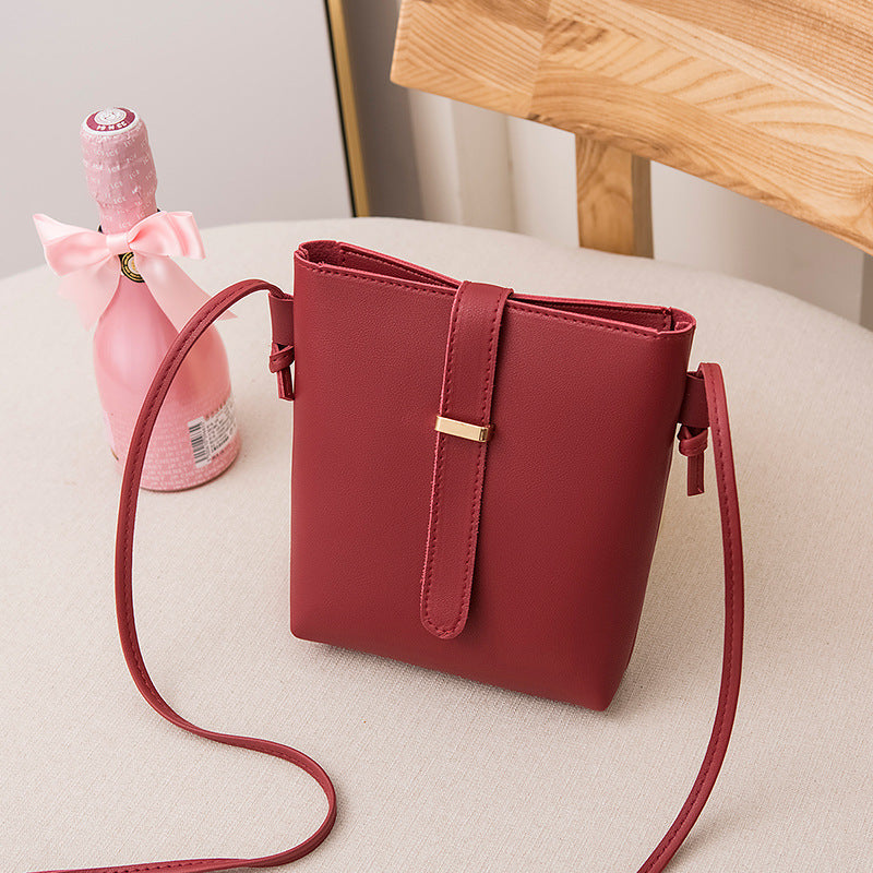 Stylish and Versatile Mini Faux Leather Bucket Bag for Women - Perfect for Phone, Coins, and More!