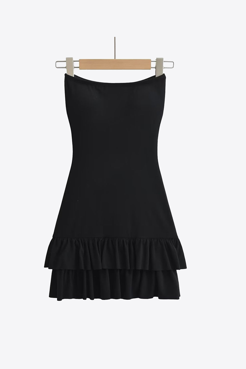 Strapless Ruffle Hem Dress