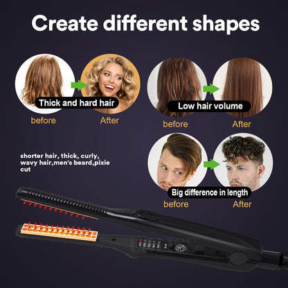 2-in-1 Professional Mini Hair Straightener and Curler - Small, Thin Plate for Effortless Styling and Straightening