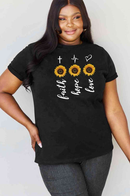 Simply Love T-shirt graphique tournesol pleine taille