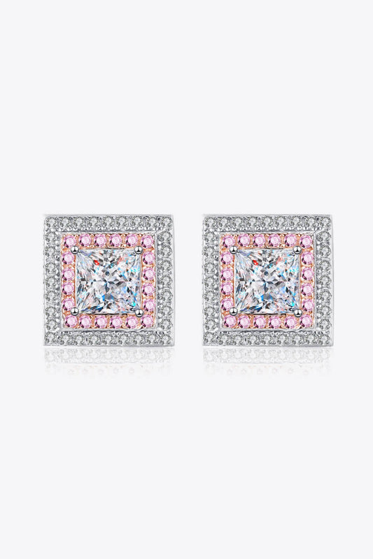 Boucles d'oreilles carrées en moissanite