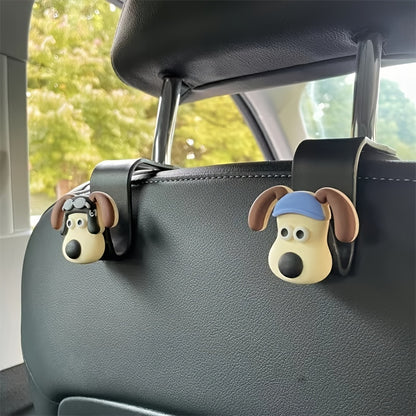 3D Cartoon Puppy Decoration Car Hook - Multi-Purpose Hanger for Seat Back Storage & More!