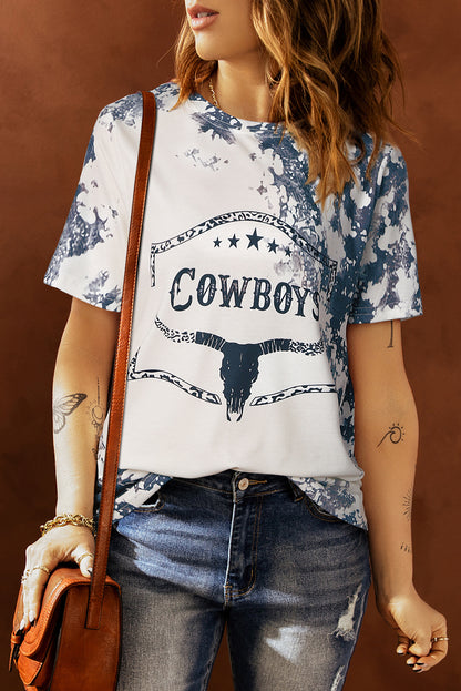 T-shirt tie-dye graphique COWBOYS