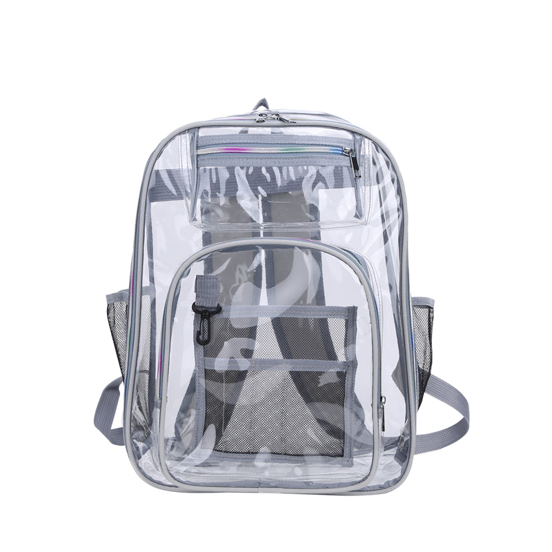 1pc Heavy Duty Clear Backpack: Perfect for School, Work, Stadiums, and Travel!